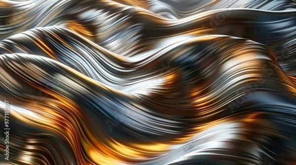 Fototapeta Dynamic lines forming abstract wave patterns.