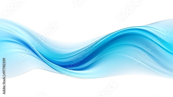 Obraz A smooth wave of blue tones flowing gracefully, perfect for backgrounds and digital designs, conveying tranquility and elegance.