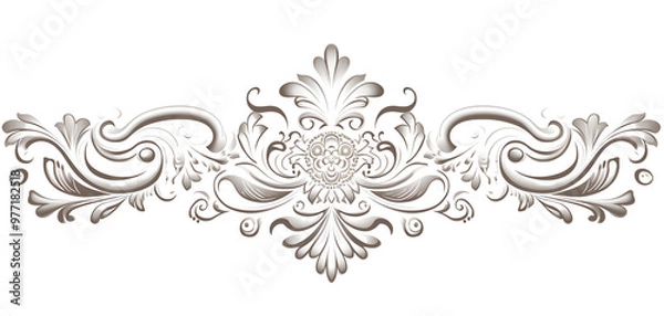 Obraz Elegant decorative floral pattern in silver tones, perfect for adding a touch of sophistication to design projects.