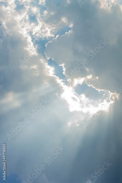 Fototapeta Beam of light and the clouds, Sky background