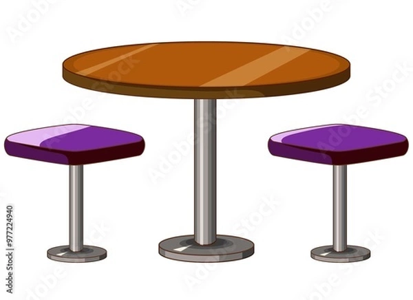 Fototapeta illustration d'une table et de deux chaises pour un moment détente