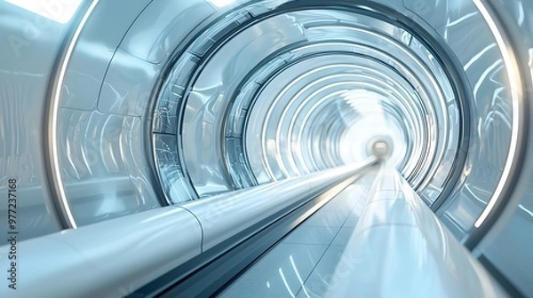 Obraz Dynamic Abstract Representation of a Futuristic Hyperloop Transportation System