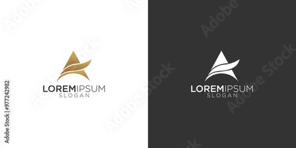 Fototapeta letter a simple abstract monogram logo design vector	