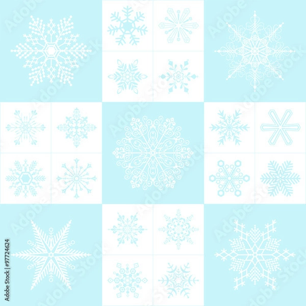 Fototapeta ブルーのスノーフレーク