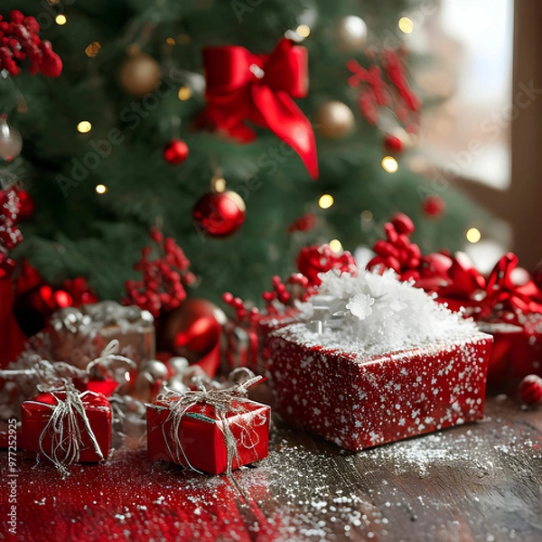 Fototapeta christmas tree decorations, Generative AI	