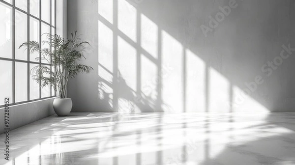 Fototapeta Bright, clean white background with smooth lighting, ideal for commercial use or presentations. Copy space provided.
