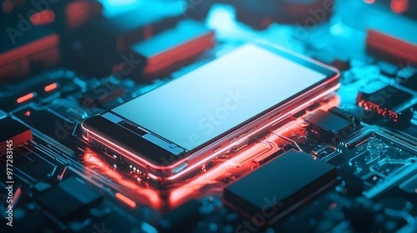 Fototapeta Solid-state Battery Pack Installation for Enhanced Smartphone Energy Efficiency