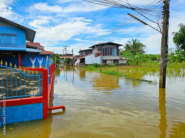 Obraz Flooding in Roi Et Province, Thailand, year 2023