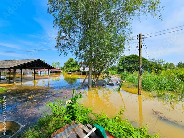 Obraz Flooding in Roi Et Province, Thailand, year 2023