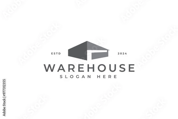 Obraz simple flat warehouse logo vector design template with modern and unique styles. vintage custom warehouse logo design vector ideas.
