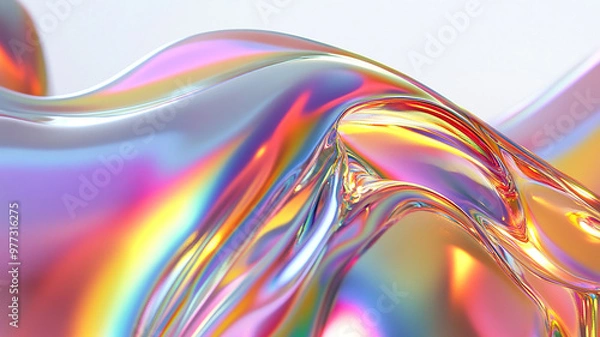 Fototapeta Abstract rainbow white background design, 3d rendering	