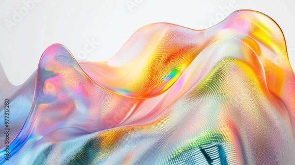 Fototapeta Abstract rainbow white background design, 3d rendering	
