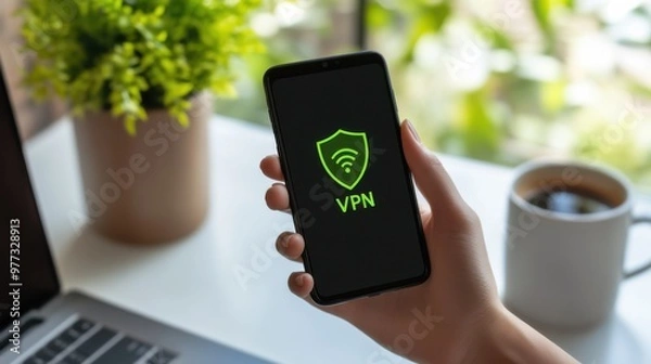 Obraz VPN - Virtual Private Network - Cyber Security and Privacy Data Encryption