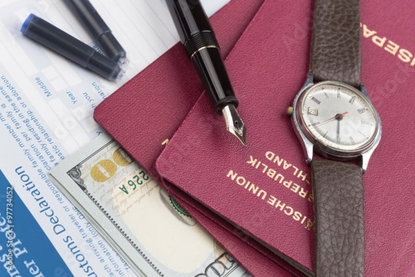 Fototapeta Zollanmeldung mit Deutschem Reisepass