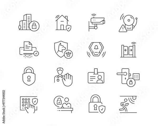 Fototapeta Icon collection containing 16 editable stroke icons. Perfect for logos, stats and infographics. Edit the thickness of the line in Adobe Illustrator (or any vector capable app).