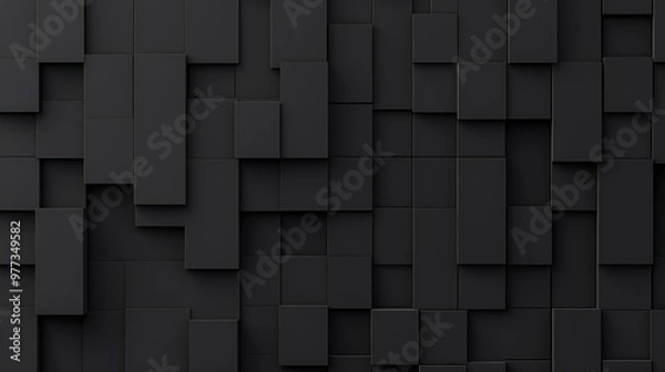 Fototapeta Black Abstract Blocks Texture