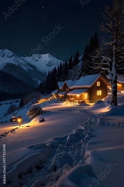 Fototapeta winter in the mountains