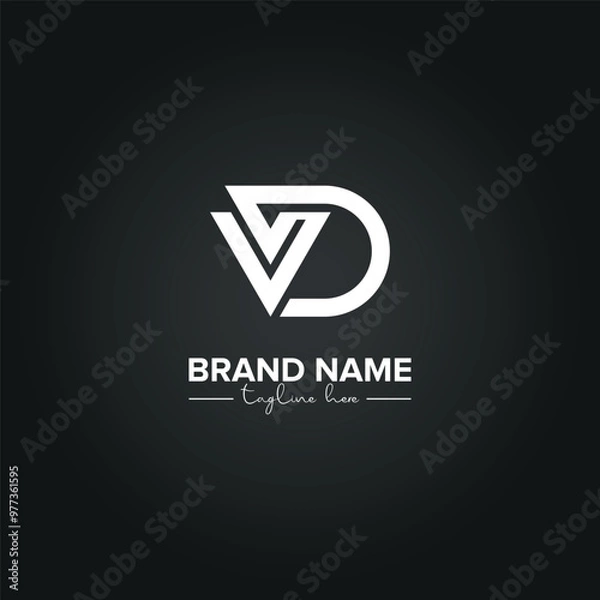 Fototapeta Abstract VD DV Letters Monogram Logo Design. Initial Vector Template.