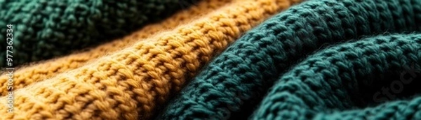Fototapeta A soft, knit fabric with warm textures, perfect for cozy settings, [soft , knit , warmth], [snug and warm],