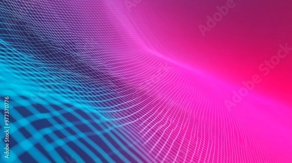Fototapeta A sleek, futuristic background with glowing hexagons in bright colors like lime green, purple, and turquoise, ideal for tech or business PowerPoint presentations.
