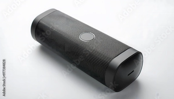 Fototapeta A portable Bluetooth speaker on a white background