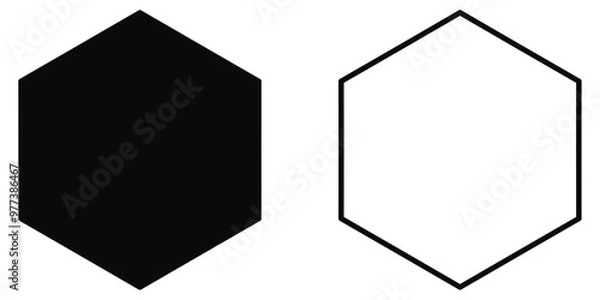 Fototapeta Set of hexagon shapes
