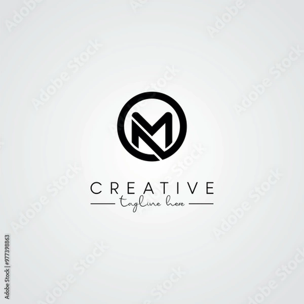 Fototapeta Modern Unique Artistic Letter OM MO Logo Design. Initial Based Letter Icon Logo.