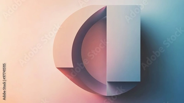 Fototapeta Craft a minimalist typography design with elegant letters and an empty center space copy space - ethereal - Multilayer - soft gradient backdrop
