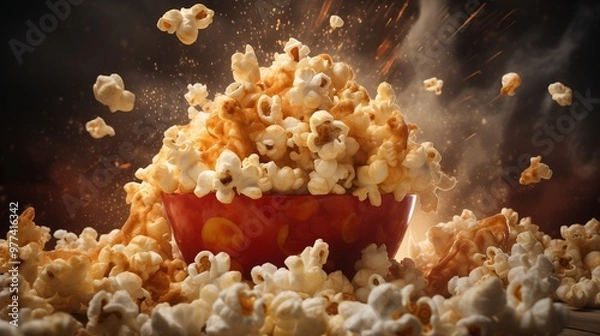 Obraz Popcorn Background for Banner or Poster.