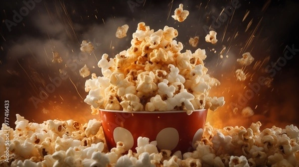 Obraz Popcorn Background for Banner or Poster.