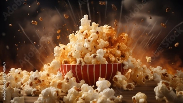 Obraz Popcorn Background for Banner or Poster.