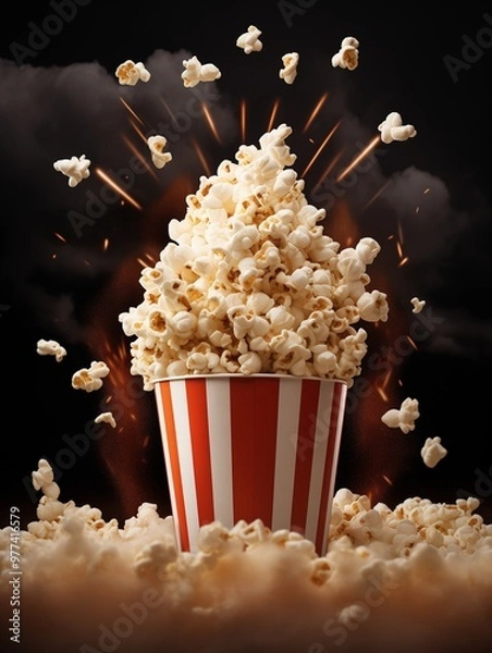 Obraz Popcorn Background for Banner or Poster.
