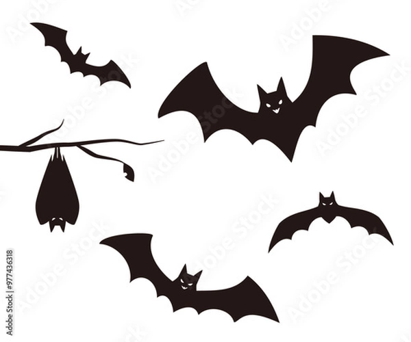 Obraz コウモリのシルエット　ハロウィン