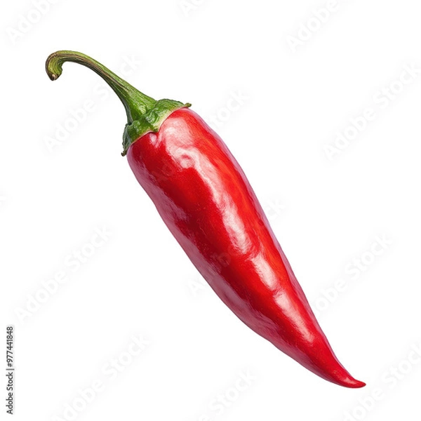 Fototapeta A red pepper is shown in its full length