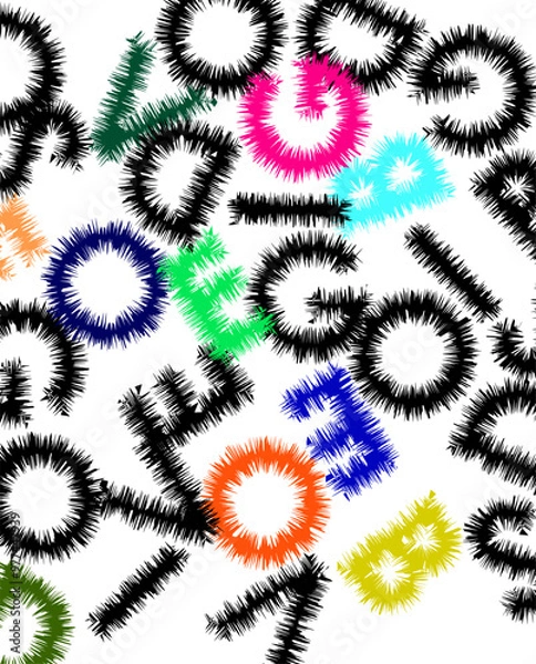 Fototapeta color writing font alphabet pattern  design background texture print