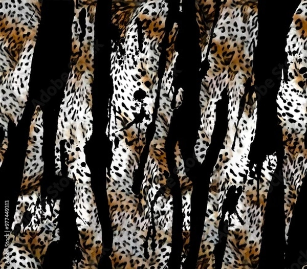 Fototapeta geometric leopard color brush pattern background texture print design