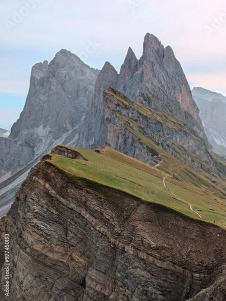 Fototapeta Seceda ridge in dolomite mountains