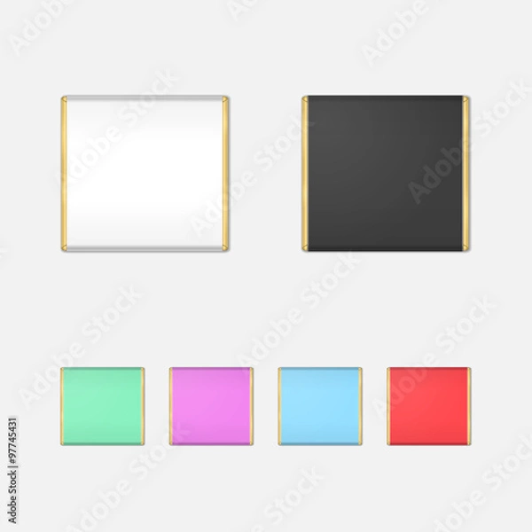 Fototapeta Realistic Chocolate Bar Packaging Mockup Set. Isolated Wrapping