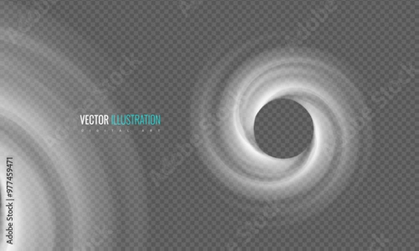 Obraz Circle vortex light effect on a transparent background. Spiral air flow is a design element