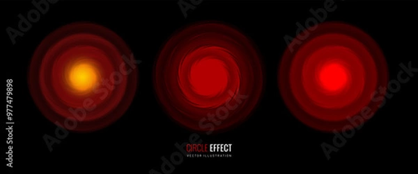 Obraz Pain effect icon on a black background for overlay. Red circular pulsation as a symbol of an alarm is a design element. Vector illustration