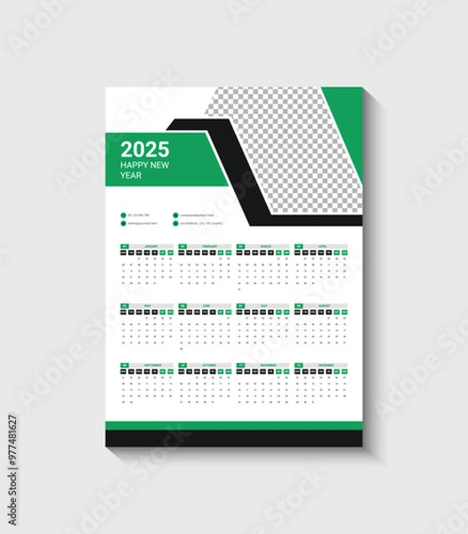 Obraz Wall calendar template 2025