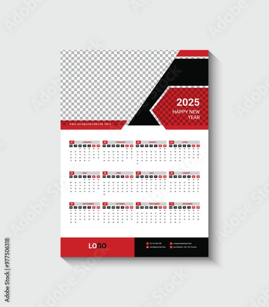 Obraz Wall calendar template 2025