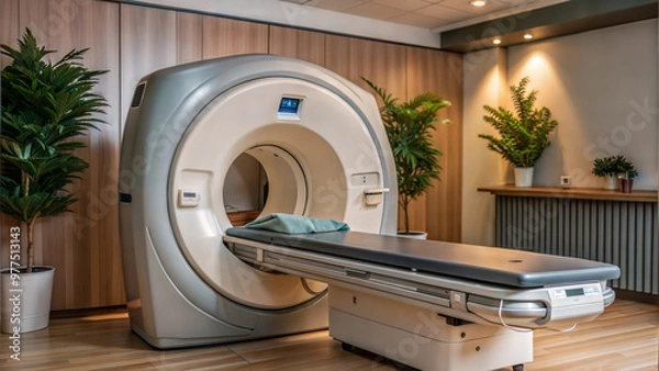 Obraz MRI machine in modern hospital for medical scanning and diagnostic imaging