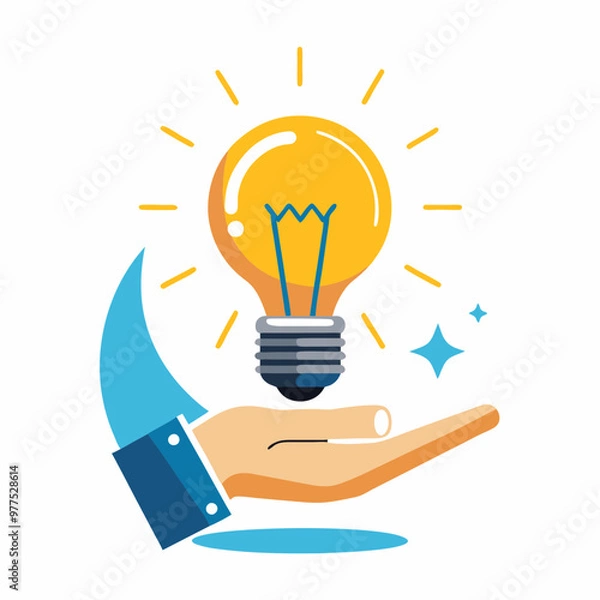 Fototapeta  a lightbulb floating above a hand