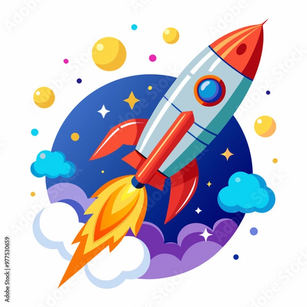 Obraz a rocket launching into space