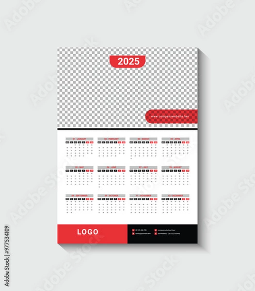 Obraz 2025 wall calendar template