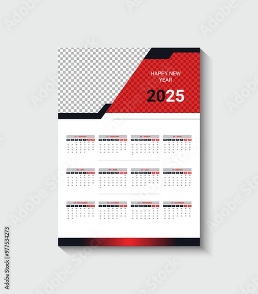 Obraz 2025 wall calendar template