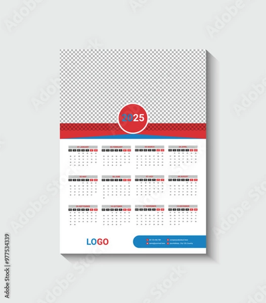 Obraz 2025 wall calendar template