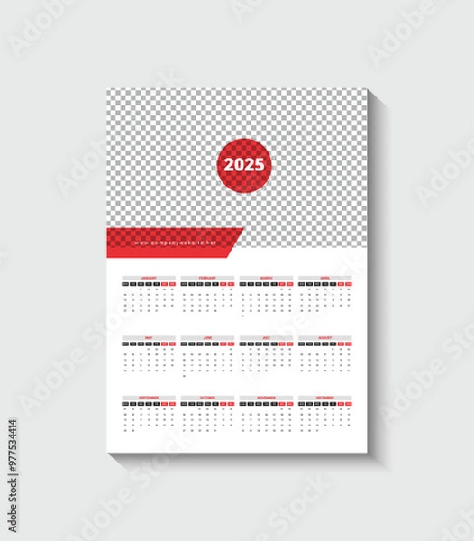 Obraz 2025 wall calendar template