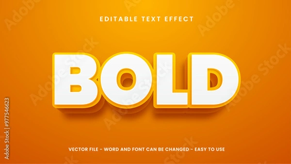 Fototapeta Editable text effect with orange 3D style